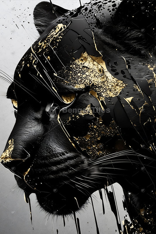 3D Black Panther High Definition Wall Art  Design - 13088