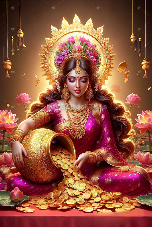 Blessings Of Mahalakshmi Elegant 3D Wall Decor  - 13106