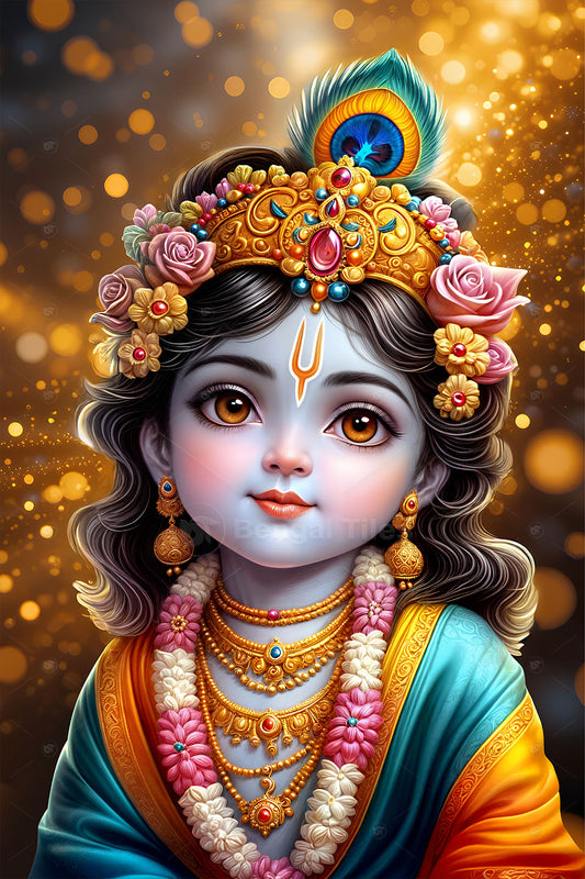 Little Krishna Divine Charm Premium 3D Digital Art – 13120