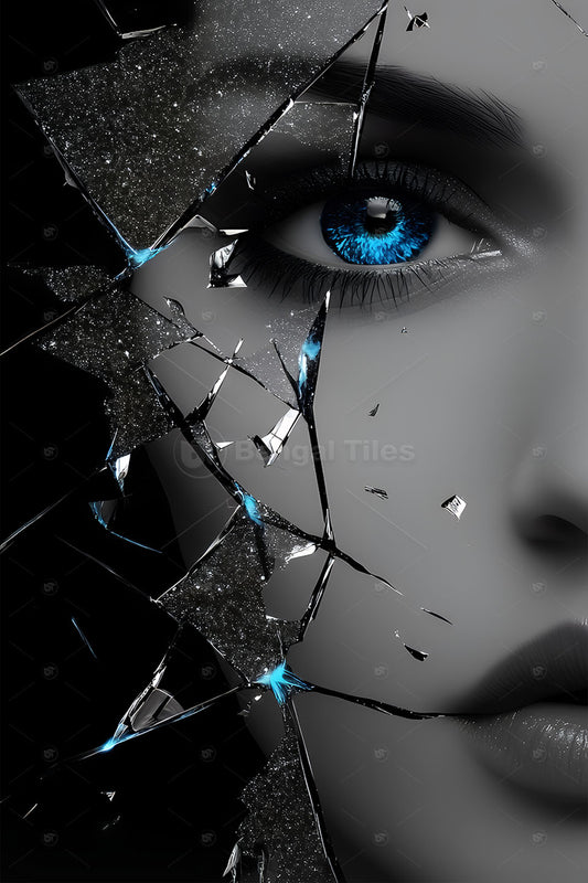 3D Girl with Glass Digital Wall Art - 13220