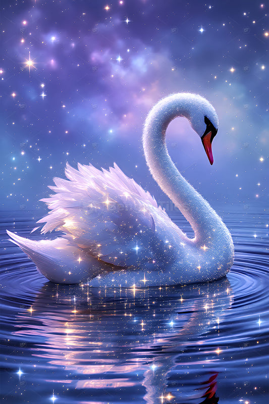Serenity in Motion – Elegant Swan Wall Art - 13258