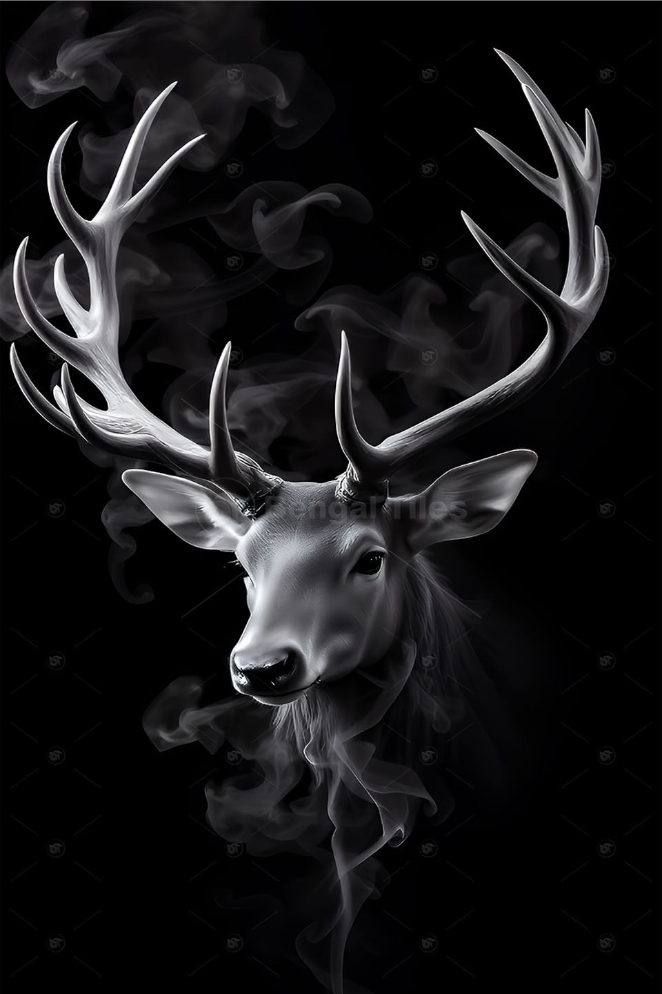 Bold & Regal – Black Deer Digital Wall Frames - 13259