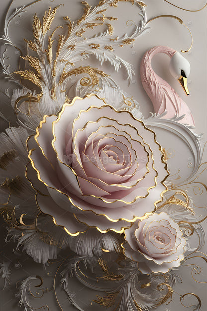 Blossom of Grace – Artistic Rose Wall Decor  - 13272