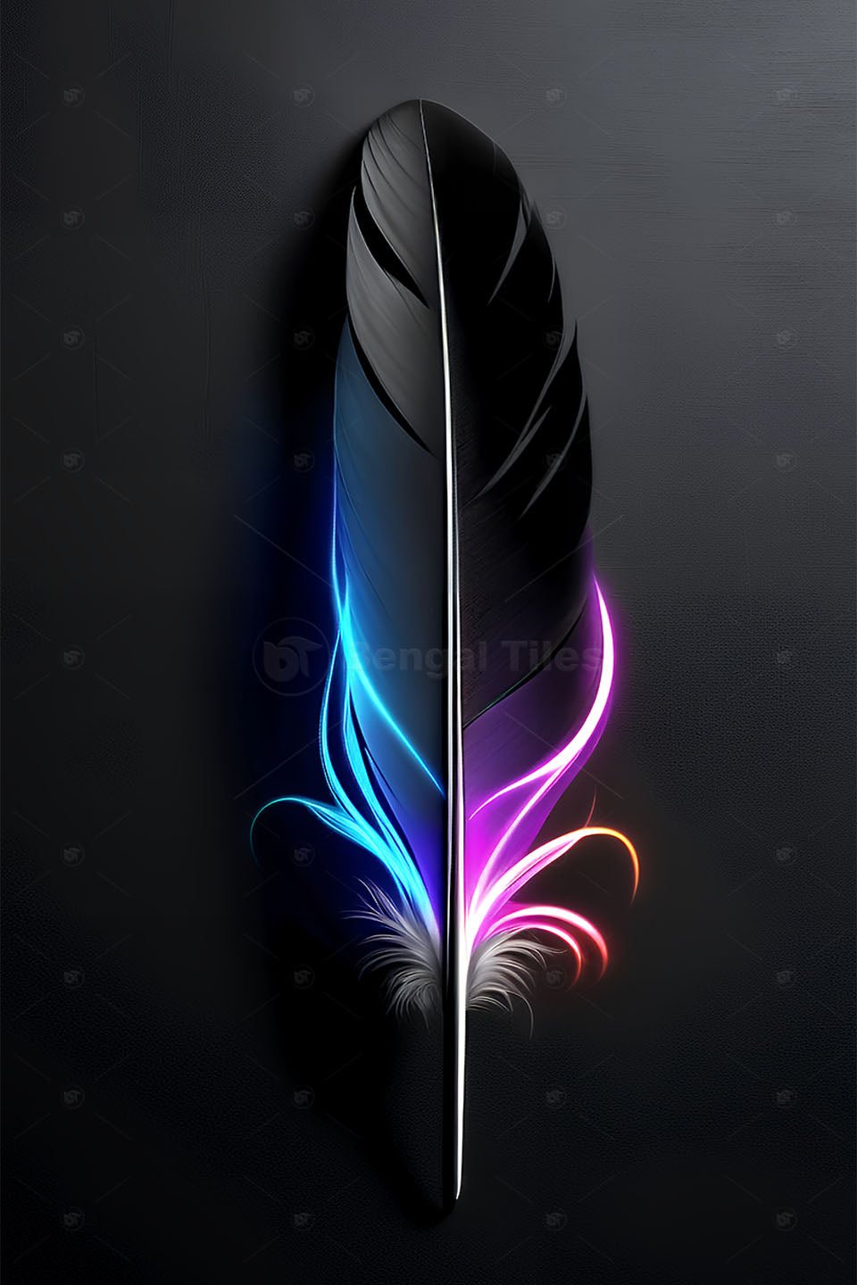 Dark Feather 3D Digital Wall Art – Contemporary Home Decor - 13417