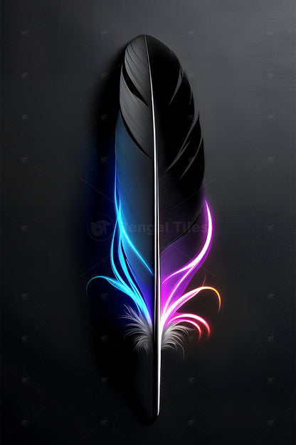 Dark Feather 3D Digital Wall Art – Contemporary Home Decor - 13417