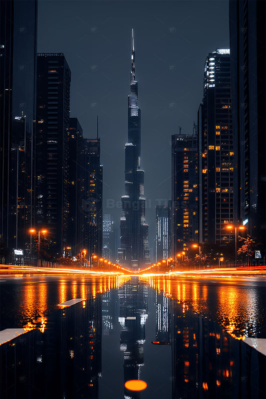 Royal Charm Burj Khalifa 3D Digital Artwork - 13423