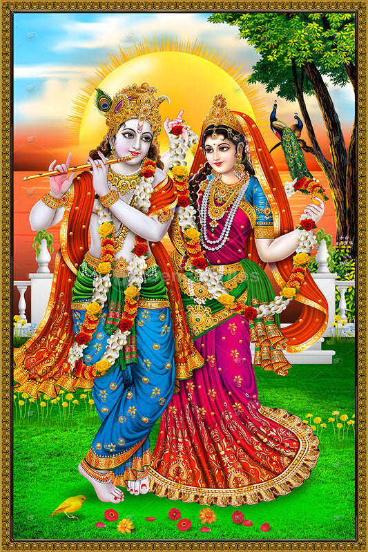 Divine Radha Krishna Wall Decor - 9005