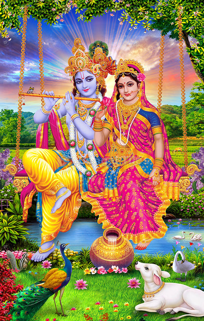 Shri Radha Krishna Wall Art - 9010