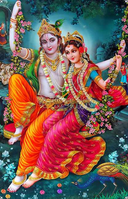 The Divine Swing of Love Between Shri Radha-Krishna - 9019