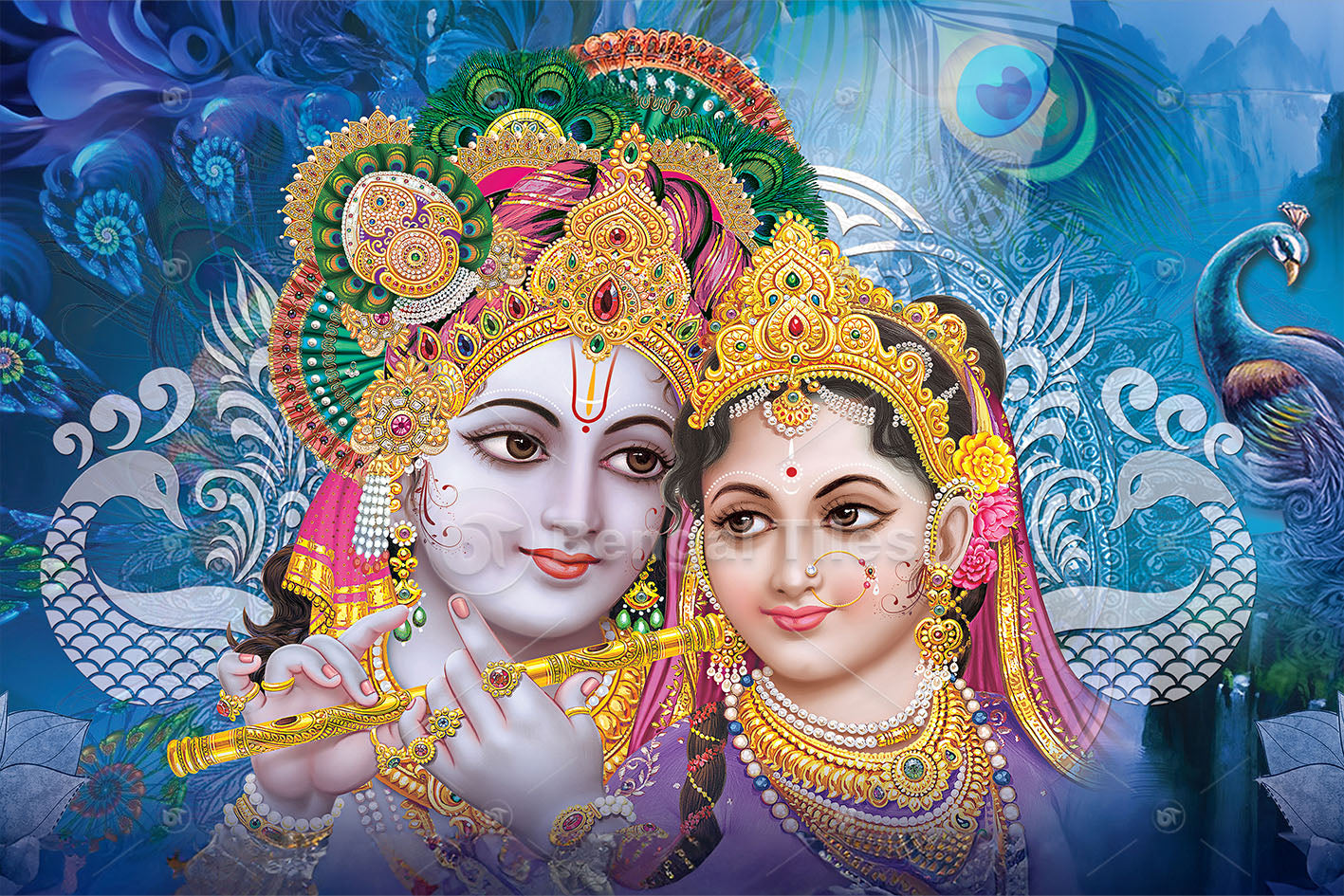Classic Lord Radha Krishna Premium Wall Decor - 9701