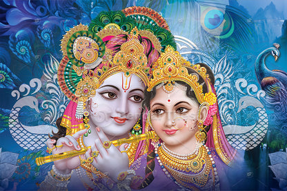 Classic Lord Radha Krishna Premium Wall Decor - 9701