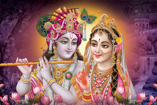 Graceful Radha Krishna Premium Wall Art - 9703
