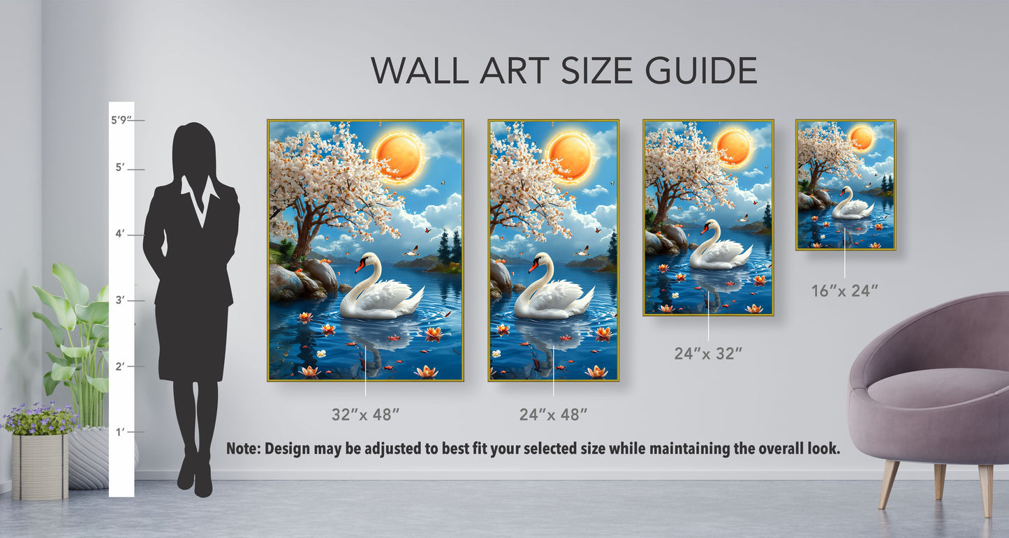 Artistic Digital Wall Decor In Green & Gold - 13507