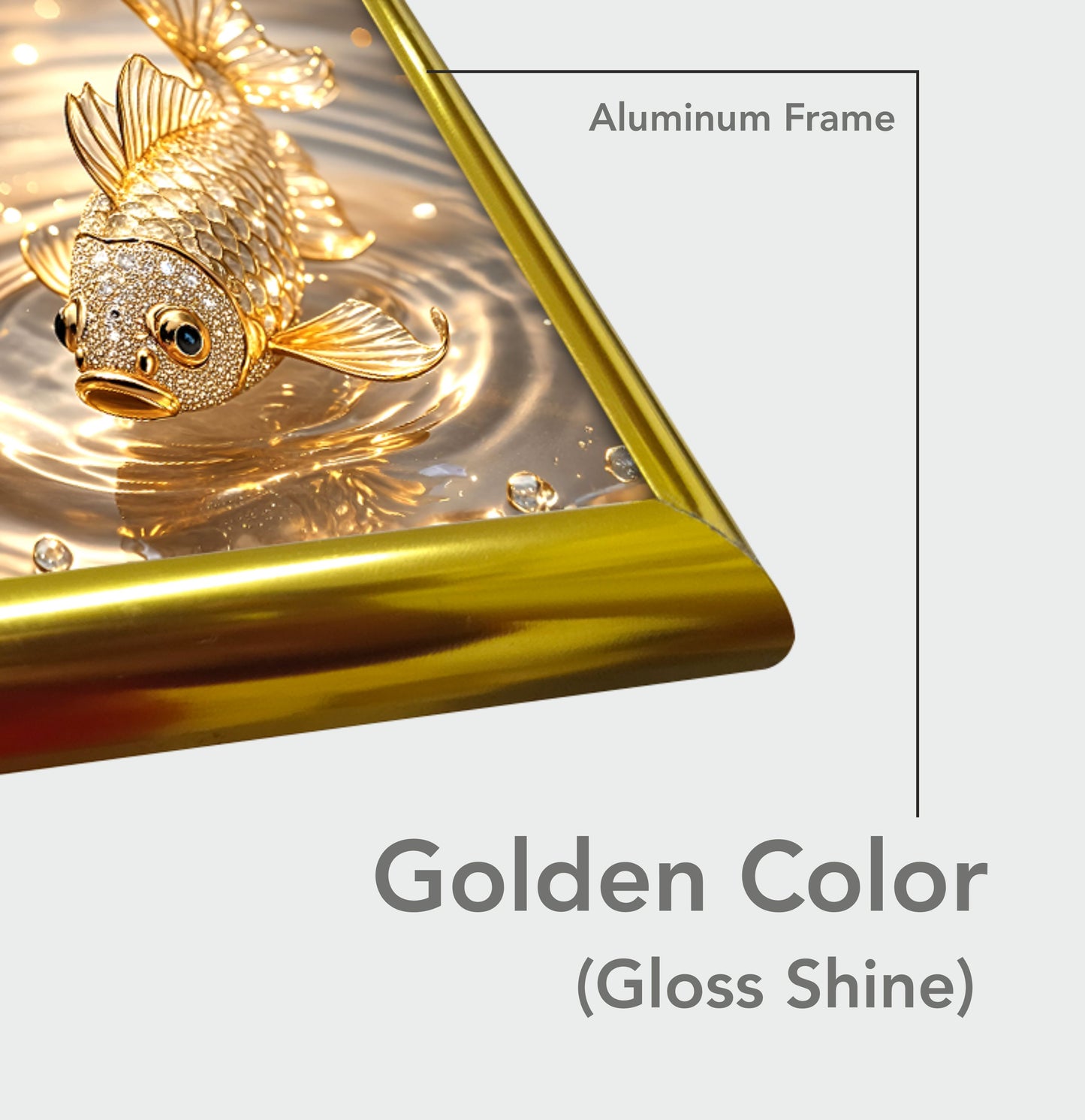 Artistic Digital Wall Decor In Green & Gold - 13507
